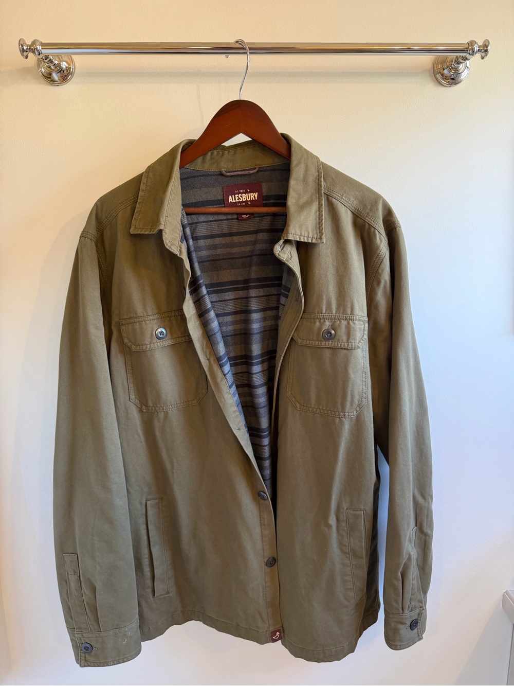 Alesbury Men's Olive Military Field Jacket